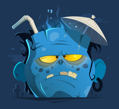 Cut off angry zombie headのイラスト素材