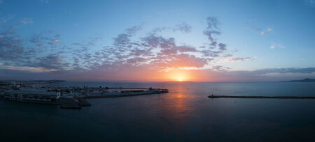 Tunisia port on the morning. View from the cruise boatの写真素材