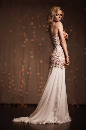 Luxury woman posing. Full length shotの写真素材