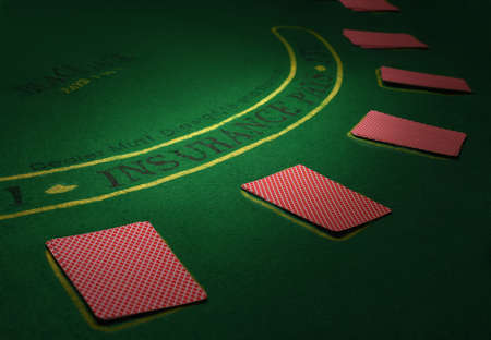 Part of poker table with cards. High resolution image.の写真素材