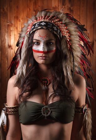 Indian woman with traditional make upの写真素材