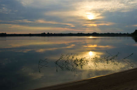 Sunrise on the riverの写真素材