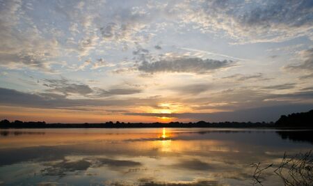 Sunrise on the riverの写真素材