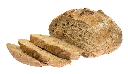 The fresh country bread isolated on white background