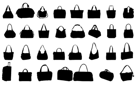 silhouette bag vector illustrationのイラスト素材
