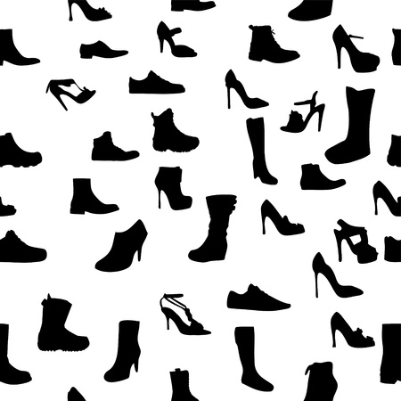 Shoes silhouette seamless pattern  vector illustration  eps10 のイラスト素材