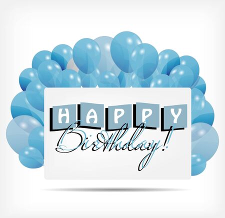 Gift card with balloons vector illustrationのイラスト素材