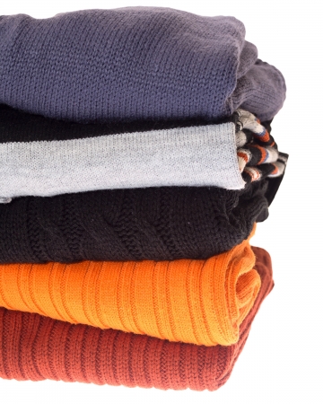 Blouse pile isolated on white backgroundの写真素材