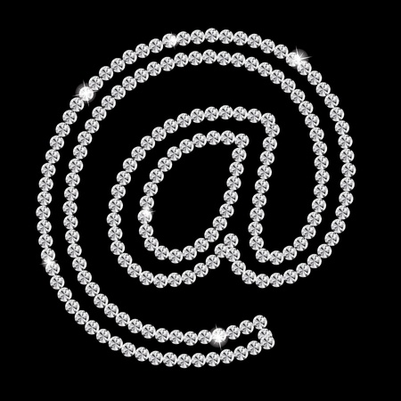 Abstract beautiful black diamond  E-mail sign icon   illusのイラスト素材