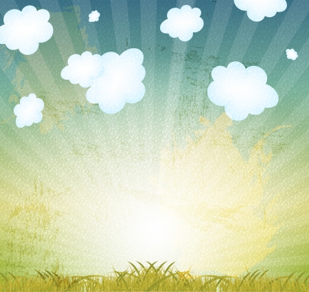 Natural retro grunge floral background vector illustrationのイラスト素材