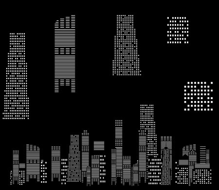 vector illustration of cities silhouetteのイラスト素材