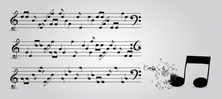 musical notes abstract background  Vector Illustrationのイラスト素材