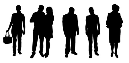 silhouettes of people vector illustrationのイラスト素材