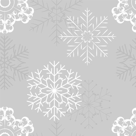 Snowflakes seamless pattern vector illustrationのイラスト素材