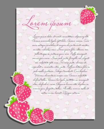 strawberry background blank page vector illustrationのイラスト素材