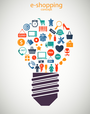 e-shopping concept  icons vector illustrationのイラスト素材