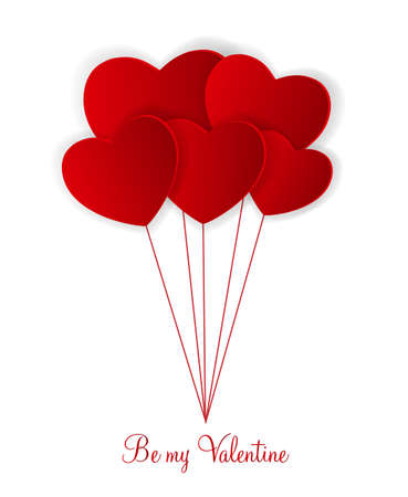 Happy Valentines Day card with heart. Vector illustrationのイラスト素材