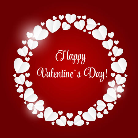 Happy Valentines Day Card with Heart. のイラスト素材