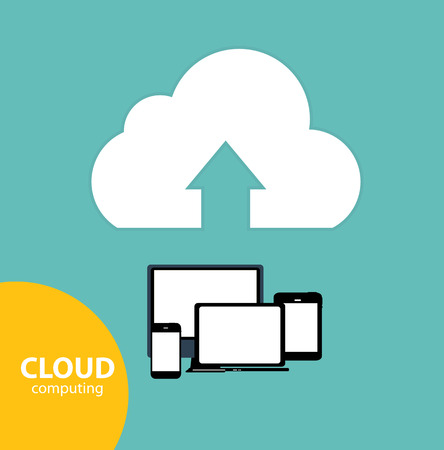Cloud Computing Concept on Different Electronic Devices. Illustrationのイラスト素材