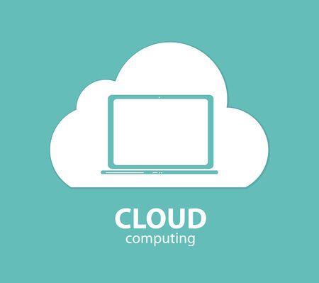 Cloud Computing Concept on Different Electronic Devices. Vector Illustrationのイラスト素材
