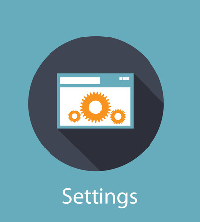 Settings Flat Concept Icon Illustrationのイラスト素材