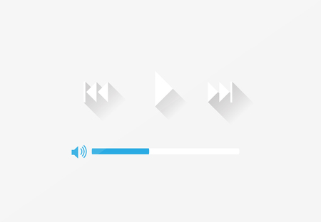 Flat Player Application in Stylish Colors Vector Illustrationのイラスト素材