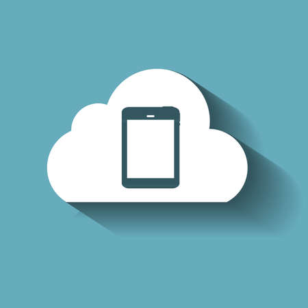 Cloud Computing Concept on Different Electronic Devices. Vector Illustrationのイラスト素材