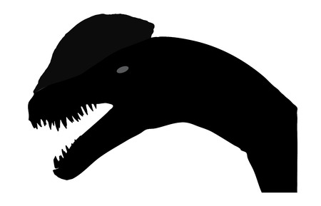Silhouette Dinosaur. Black Vector Illustration.のイラスト素材