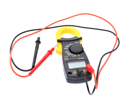 Digital Multimeter Isolated on White .の写真素材