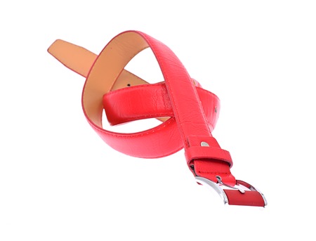 Leather Belt Isolated on White Backgroundの写真素材