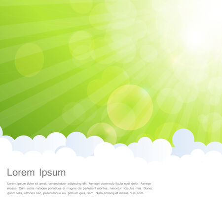 Abstract Natural Sunshine and Cloud Vector Background のイラスト素材
