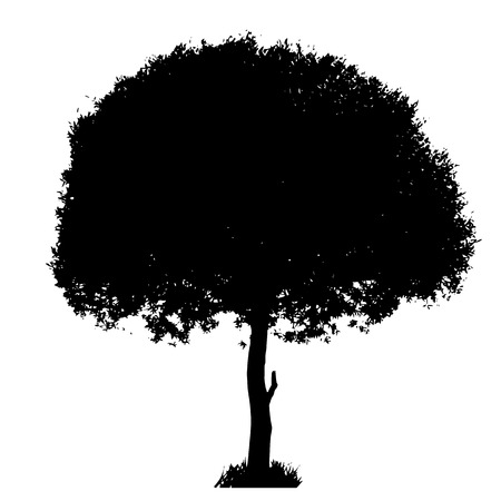 Tree Silhouette Isolated on White Backgorund  Vecrtor Illustratiのイラスト素材
