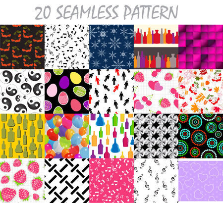Seamless Pattern Background Vector Setのイラスト素材