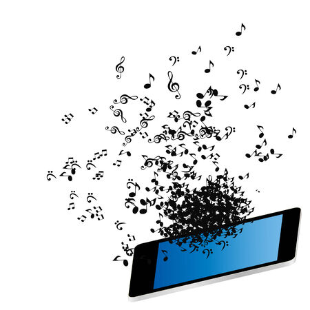 Mobile Music Phone Vector Illustration のイラスト素材