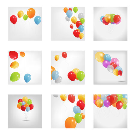 Set of Colored Balloons, Vector Illustration のイラスト素材