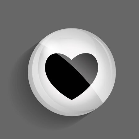 Heart Glossy Icon Vector Illustration EPS10のイラスト素材