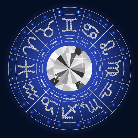 Set of Symbol Zodiac Sign Diamond. Vector Illustration.のイラスト素材