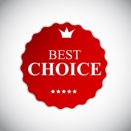 Best Choice Red Label with Ribbon Vector Illustrationのイラスト素材