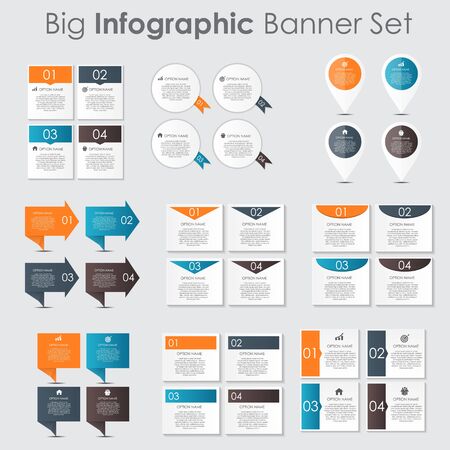 Big Set of Infographic Banner Templates for Your Business Vector Illustrationのイラスト素材