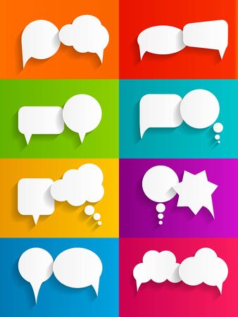 Flat Speech Bubbles with Long Shadows  Vector Illustration EPS10のイラスト素材