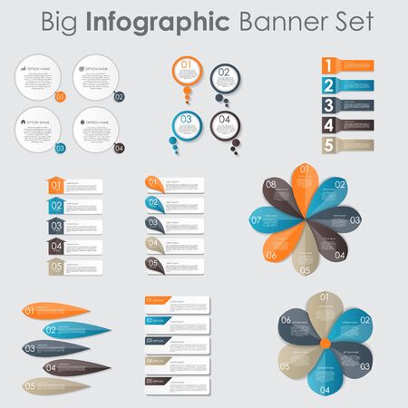 Big Set of Infographic Banner Templates for Your Business Vector Illustrationのイラスト素材