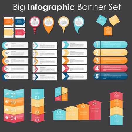 Big Set of Infographic Banner Templates for Your Business Vector Illustrationのイラスト素材