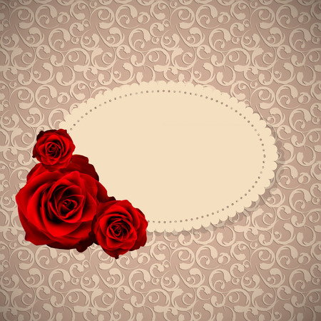 Beautiful Floral Cards with Realistic Rose Flowersのイラスト素材