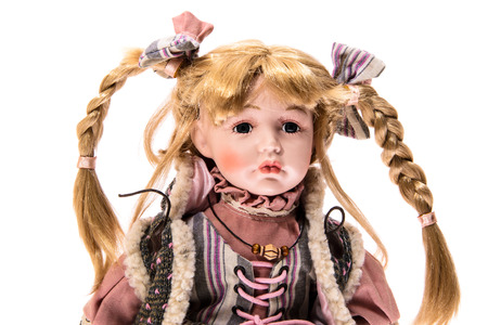 Porcelain Doll. Girl. Isolatedの写真素材
