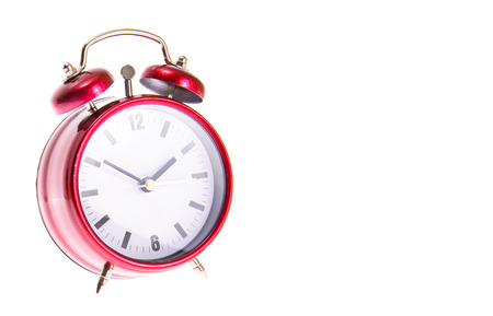 Red Alarm Clock. Isolatedの写真素材