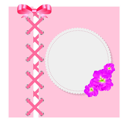 Vintage Frame with Bow  Background. Vector Illustration.のイラスト素材
