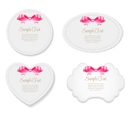 Design Retro Label, Frame, with Bow Vector Illustrationのイラスト素材