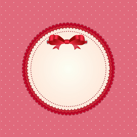 Vintage Frame with Bow  Background. Vector Illustrationのイラスト素材