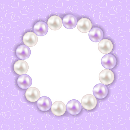 Vintage Pearl Frame Background. Vector Illustration. のイラスト素材