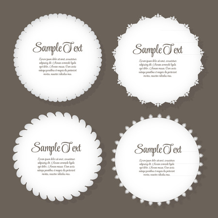 Design Retro Label, Frame, with Bow Vector Illustration のイラスト素材